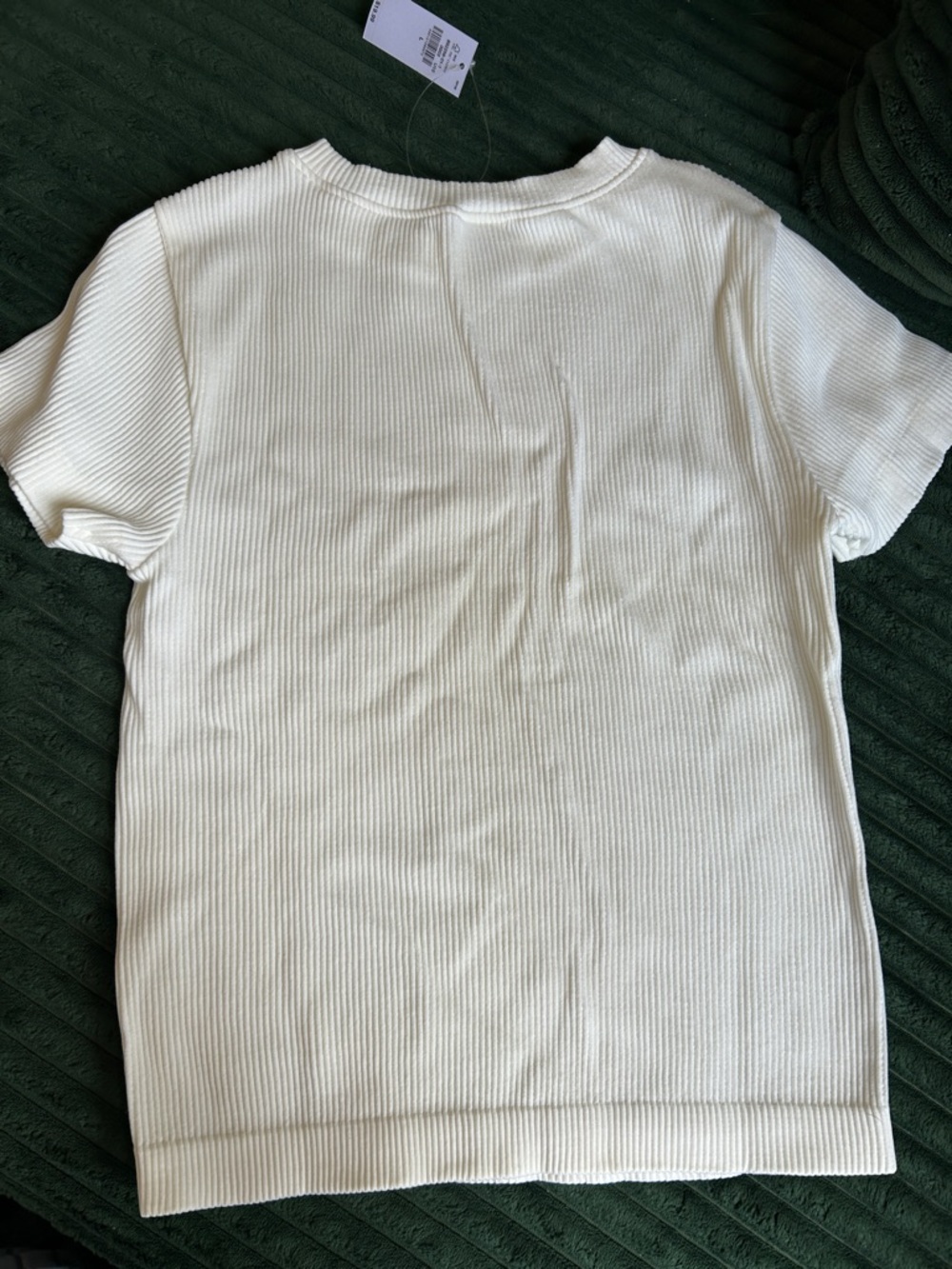 Old Navy Cream Ribbed Tee - Picture 3 of 5